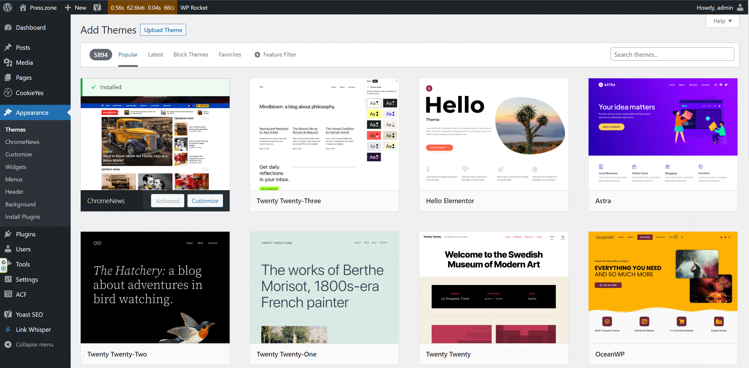 Installing and Customizing a WordPress Theme